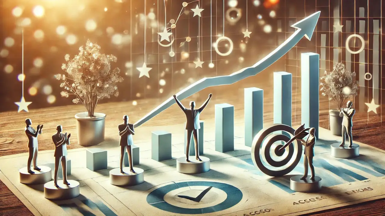 Chart showing progress towards completing a goal, symbolizing success in achieving objectives.