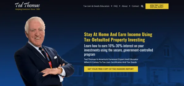 Ted Thomas course reviews tax lien and tax deed investing coaching