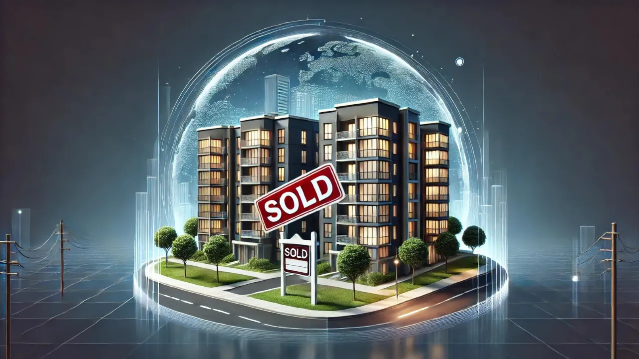 Multifamily building with a 'Sold' sign, symbolizing the successful transition from wholesaling to multifamily real estate investments.