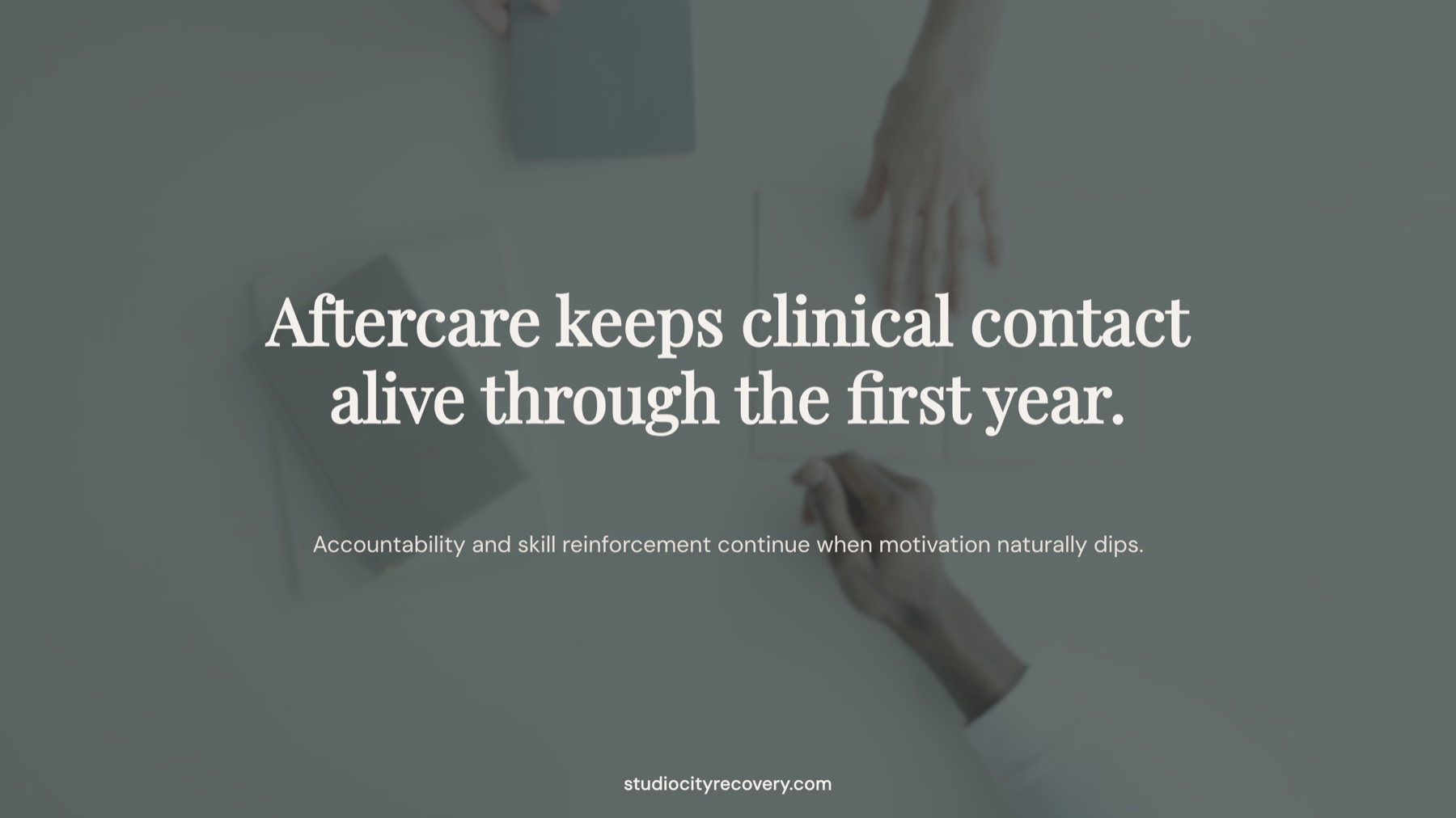 how-to-avoid-relapse-after-rehab-the-prevention-pl-4 Aftercare quote over a blurred, darkened licensed photograph.