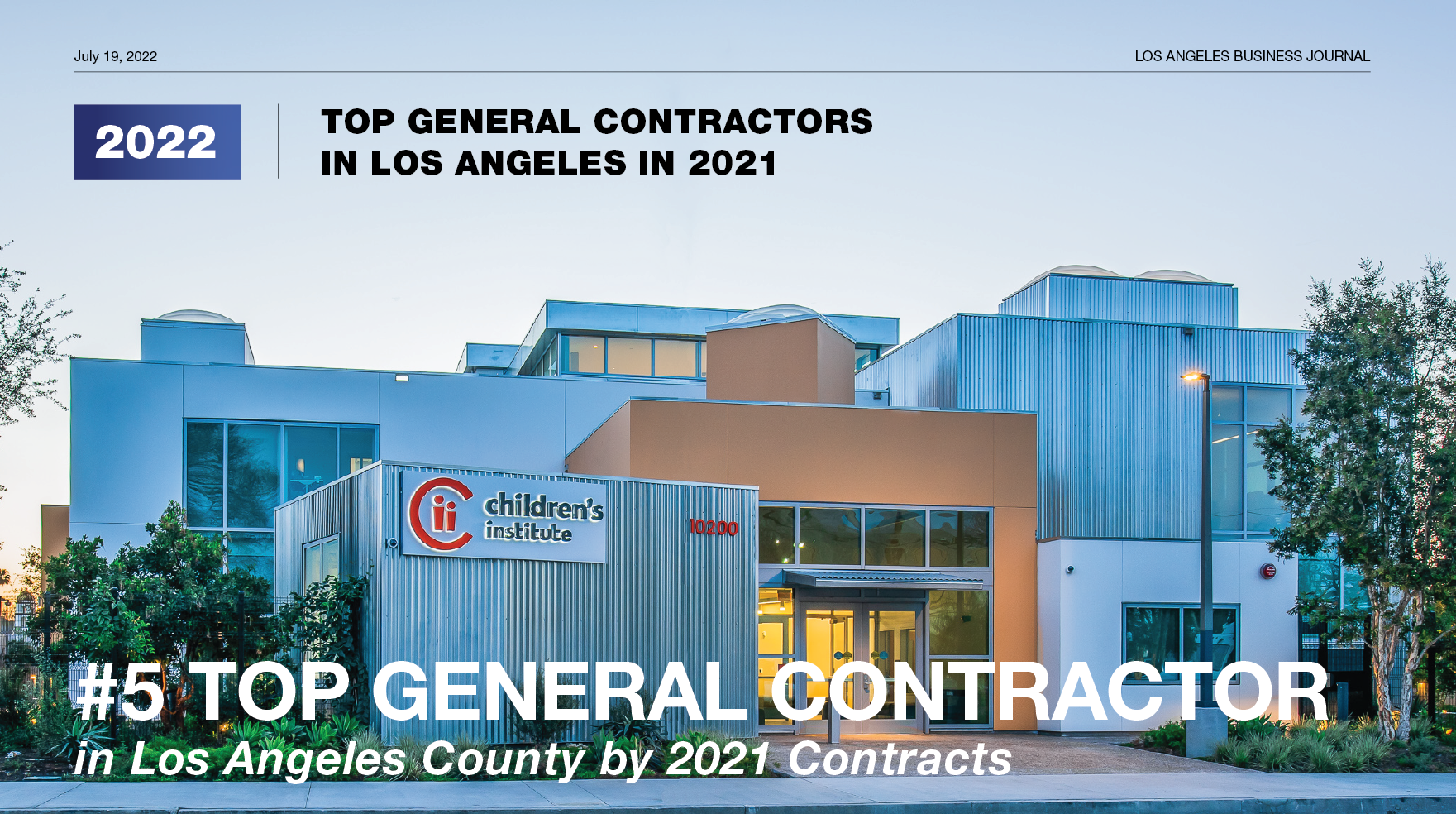Oltmans Places #5 LABJ’s Top General Contractors in LA County