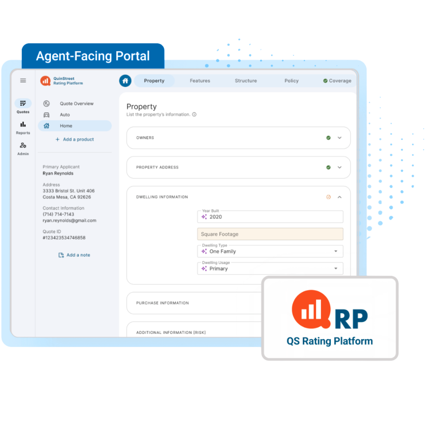 QRP Agent-Facing Portal View