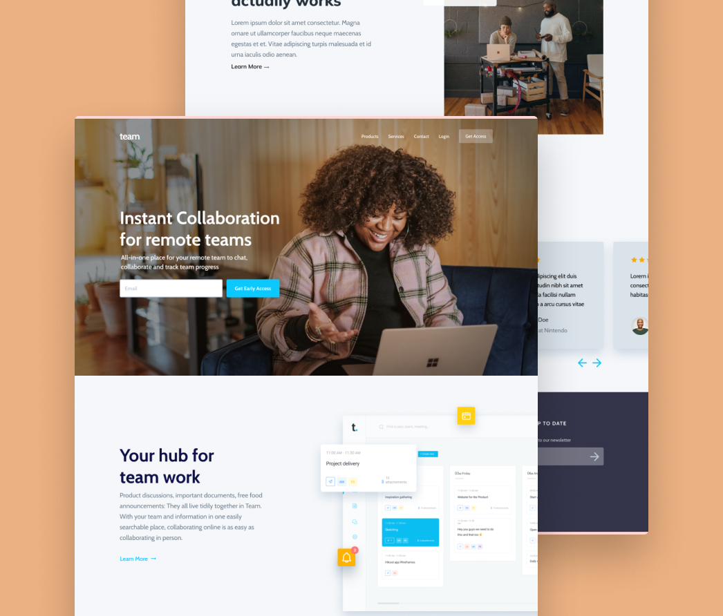 A mockup of a project