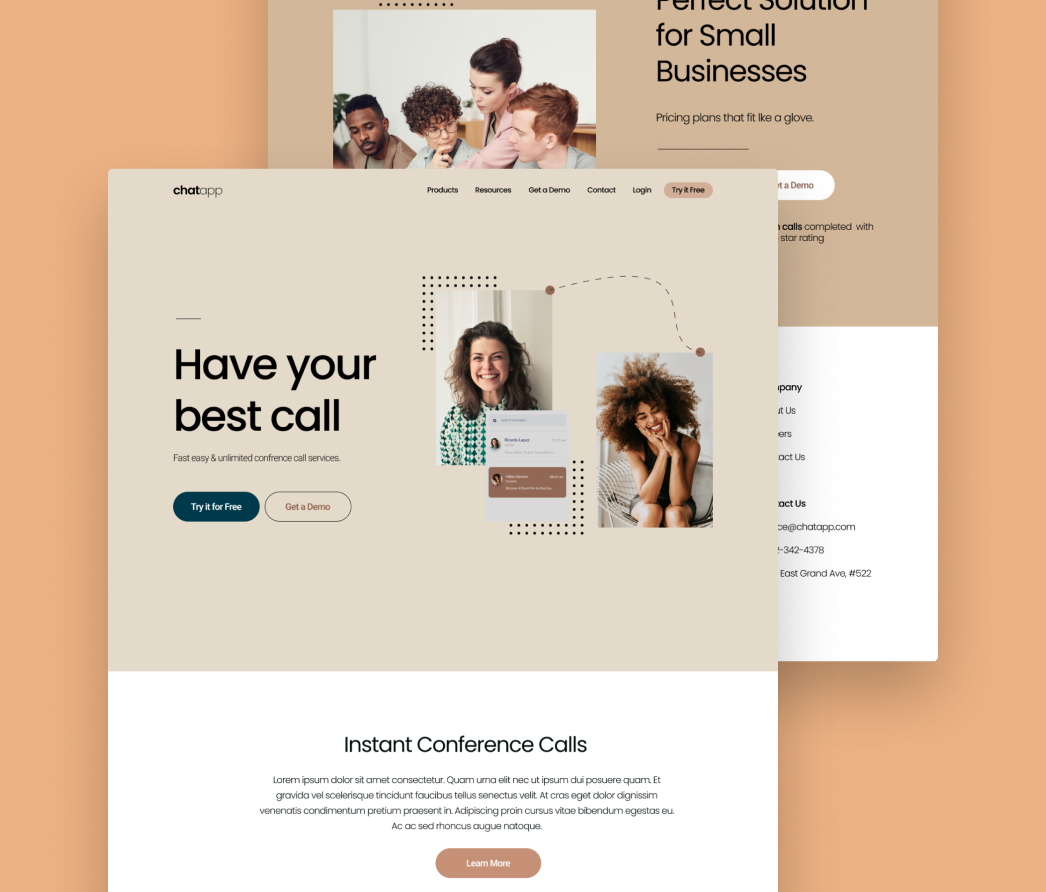 A mockup of a project