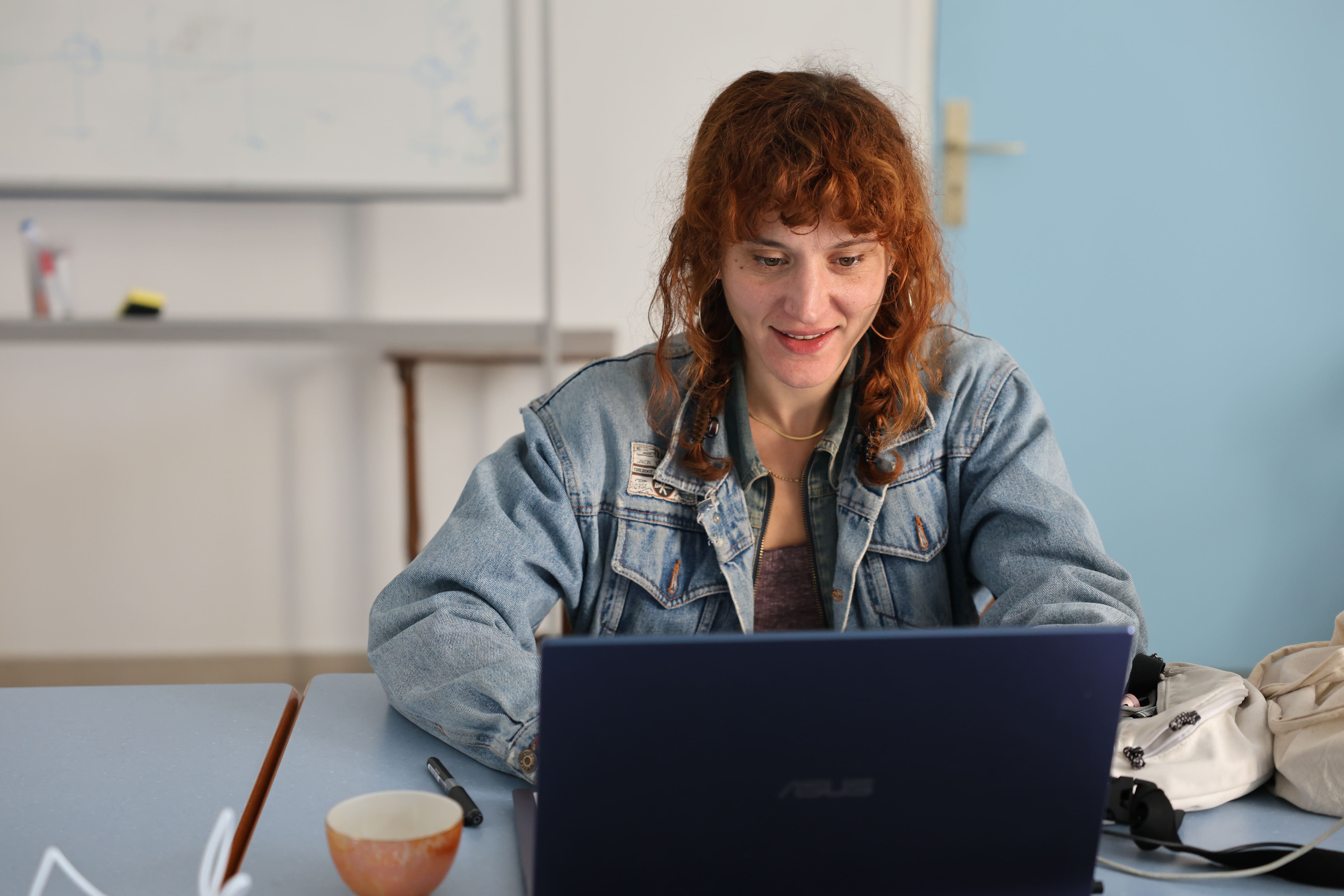 A young author in the midst of writing during one of our Labs.