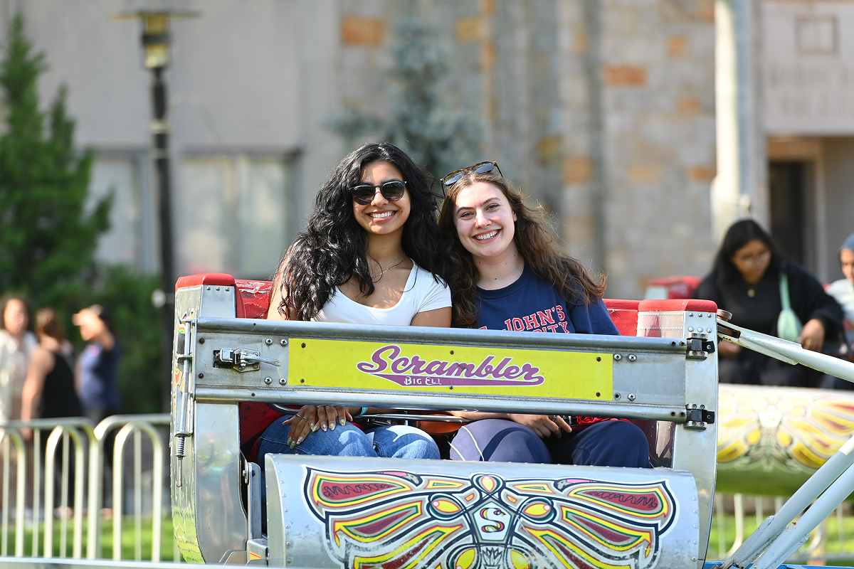 Friends riding the Scrambler