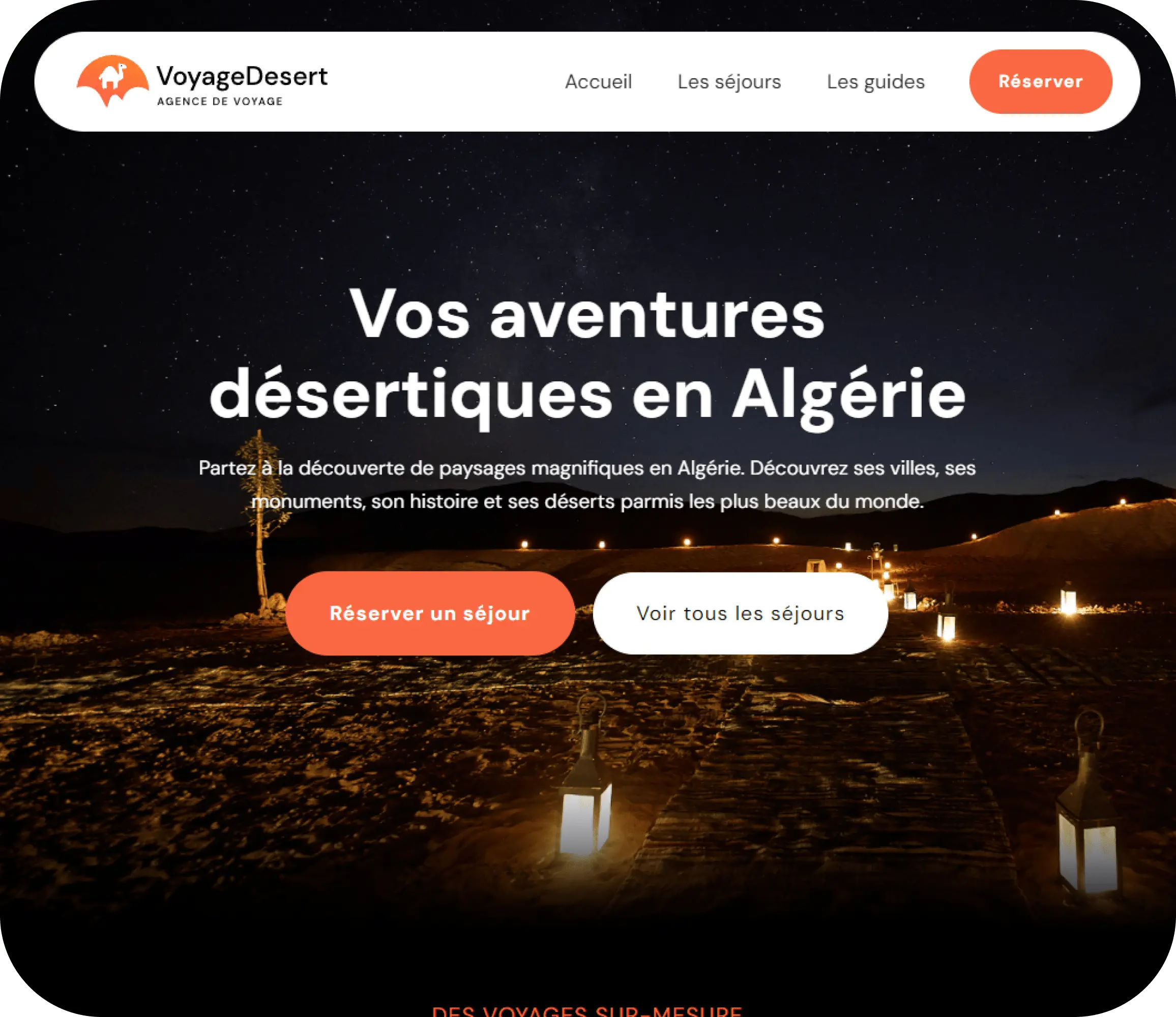 Interface Voyage Desert