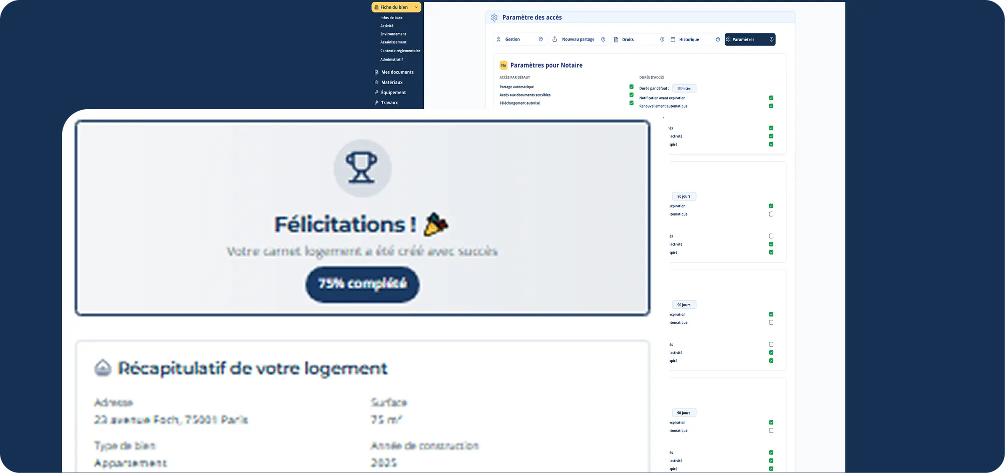 Interface Canrnet de santé de logement