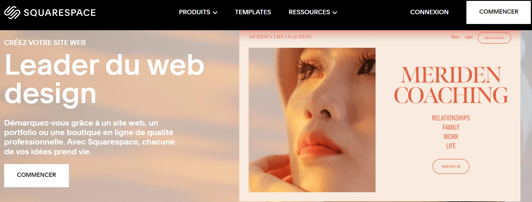 Squarespace homepage