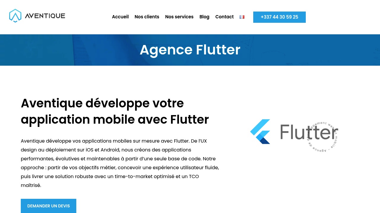 Screenshot of https://aventique.paris/agence-flutter/