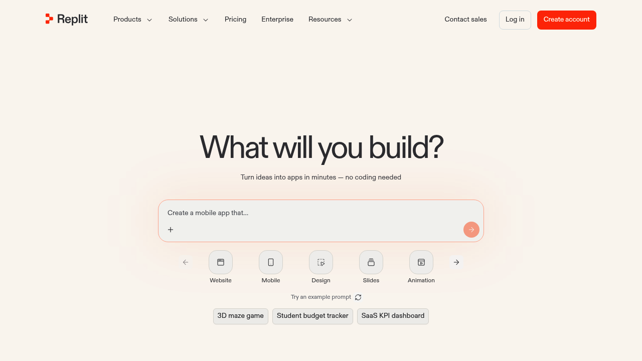 Screenshot of https://replit.com