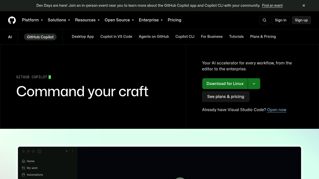 Screenshot of https://github.com/features/copilot