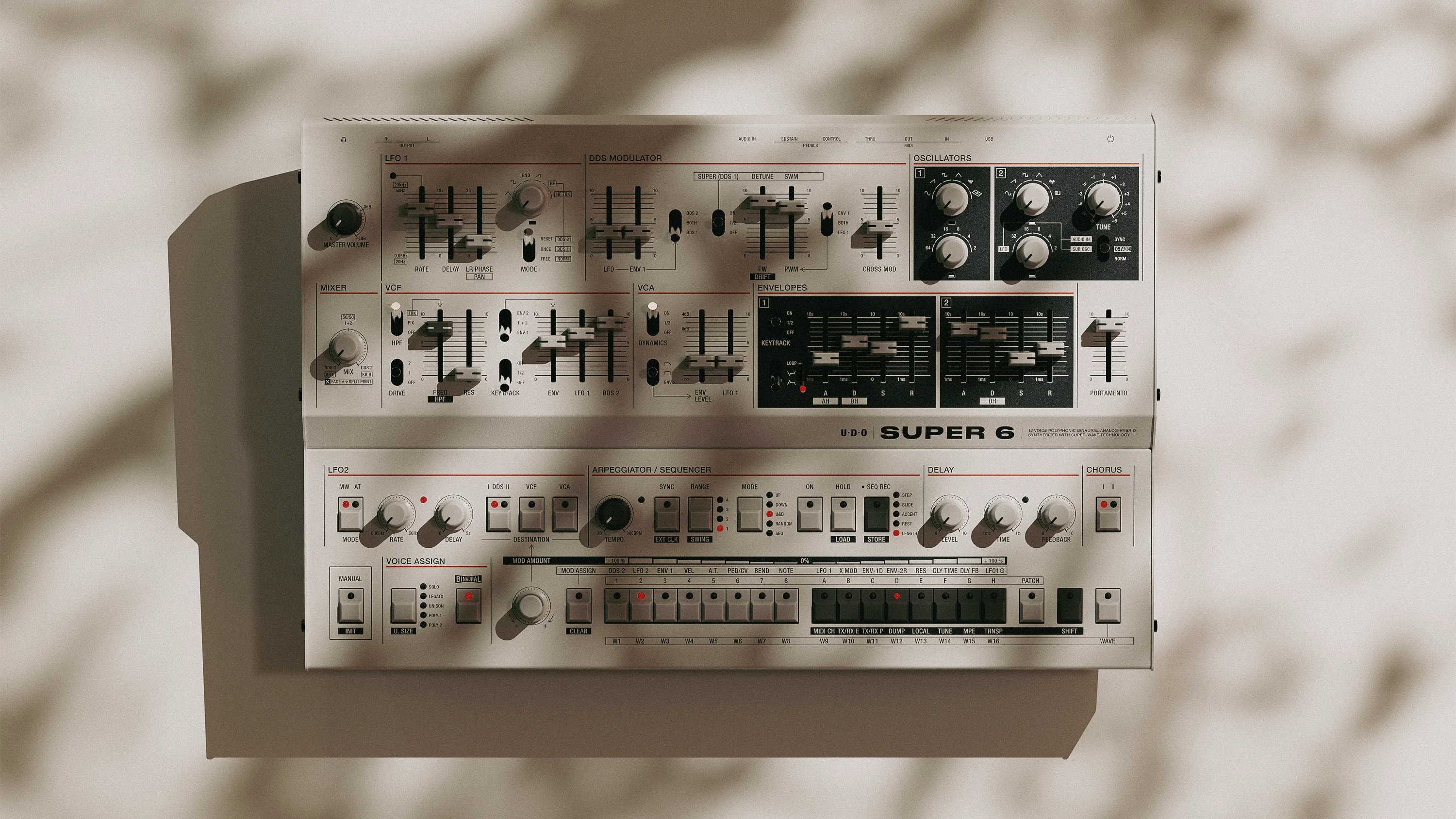 Super 6 Desktop | 12 voice polyphonic binaural analog-hybrid