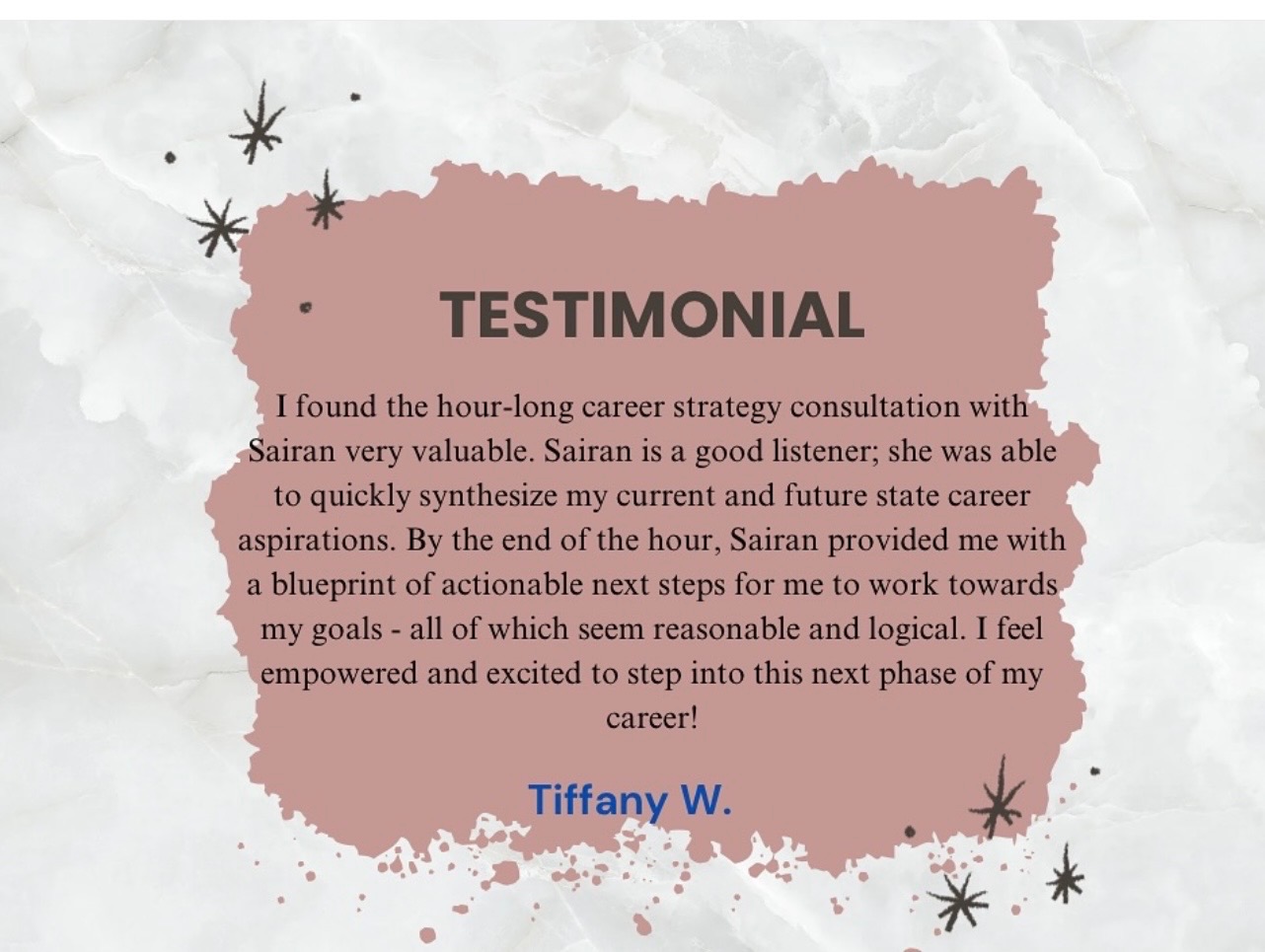 Client testimonial