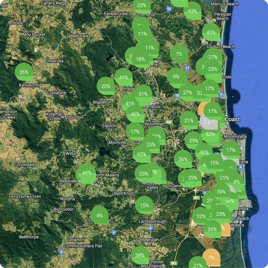 Map view of HiLo sewer monitoring deployments across a wastewater network, from individual manholes to network-wide programmes