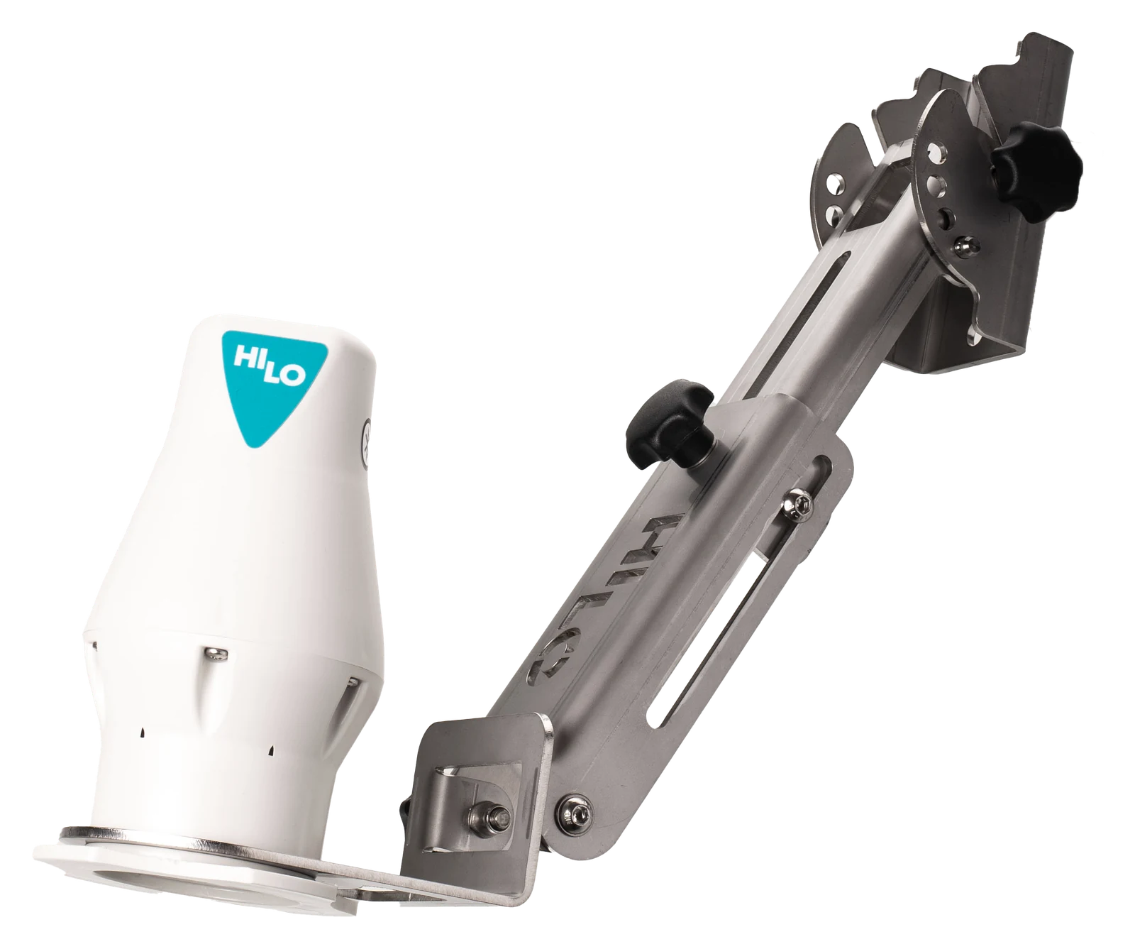 HiLo LS1-R radar level monitor on an adjustable mounting bracket