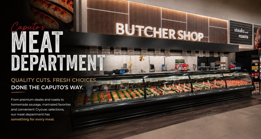 Fresh meat and butcher shop at Angelo Caputo's Fresh Markets