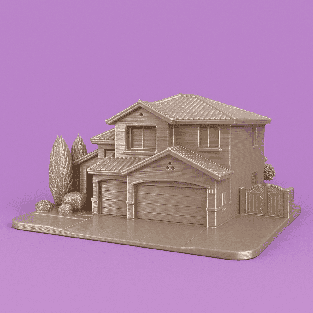 3D Printed House Cake Topper.