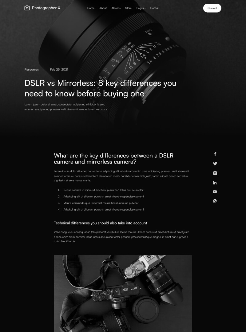 Blog Post - Photographer X Webflow Template