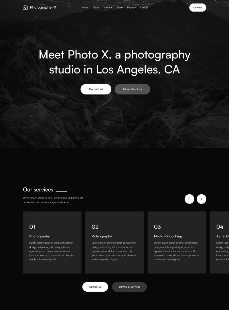 Home V2 - Photographer X Webflow Template