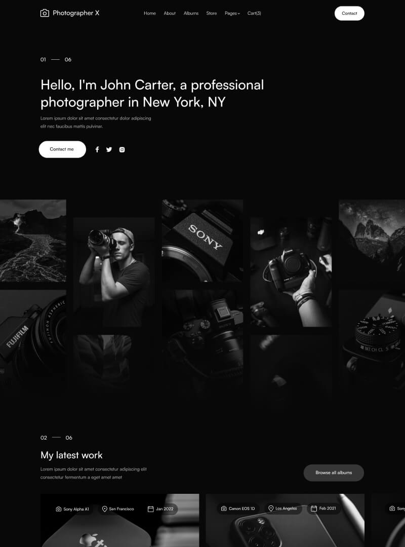 Home V3 - Photographer X Webflow Template