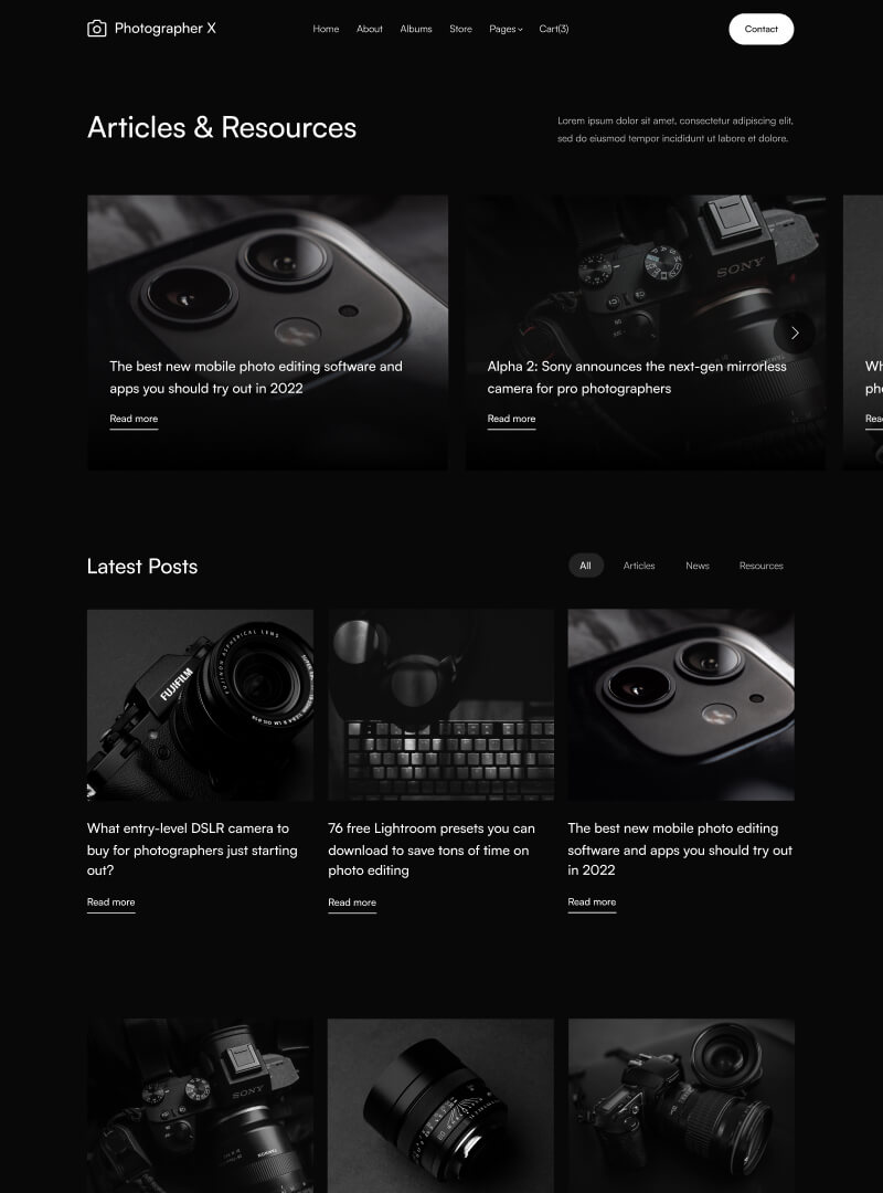 Blog V2 - Photographer X Webflow Template