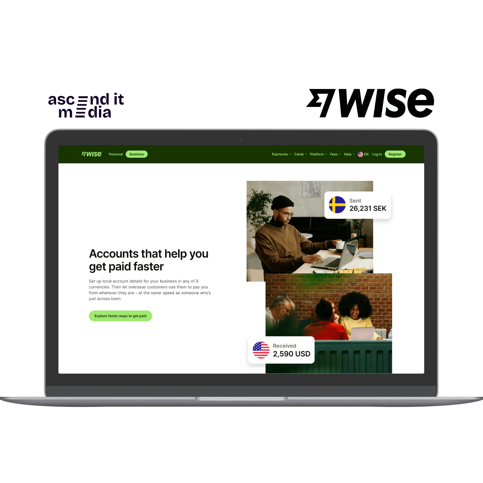 Wise website design example