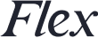 The "Flex" logo, depicted in a dark, slightly italicized sans-serif font.