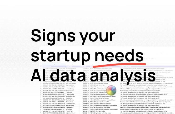 When spreadsheets aren't enough: Signs your startup needs AI data analysis