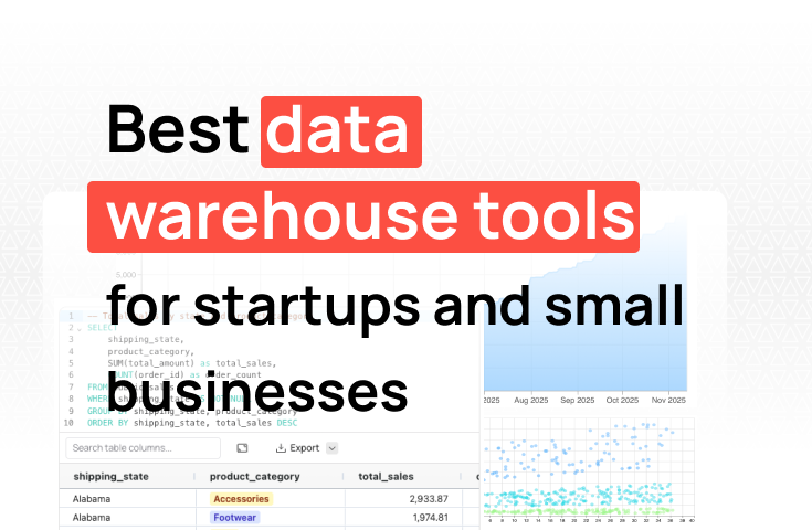 Best data warehouse tools for startups and small businesses