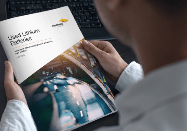 Used Lithium Batteries: Guidance on Safe Packaging and Transport by Road and Rail guide cover
