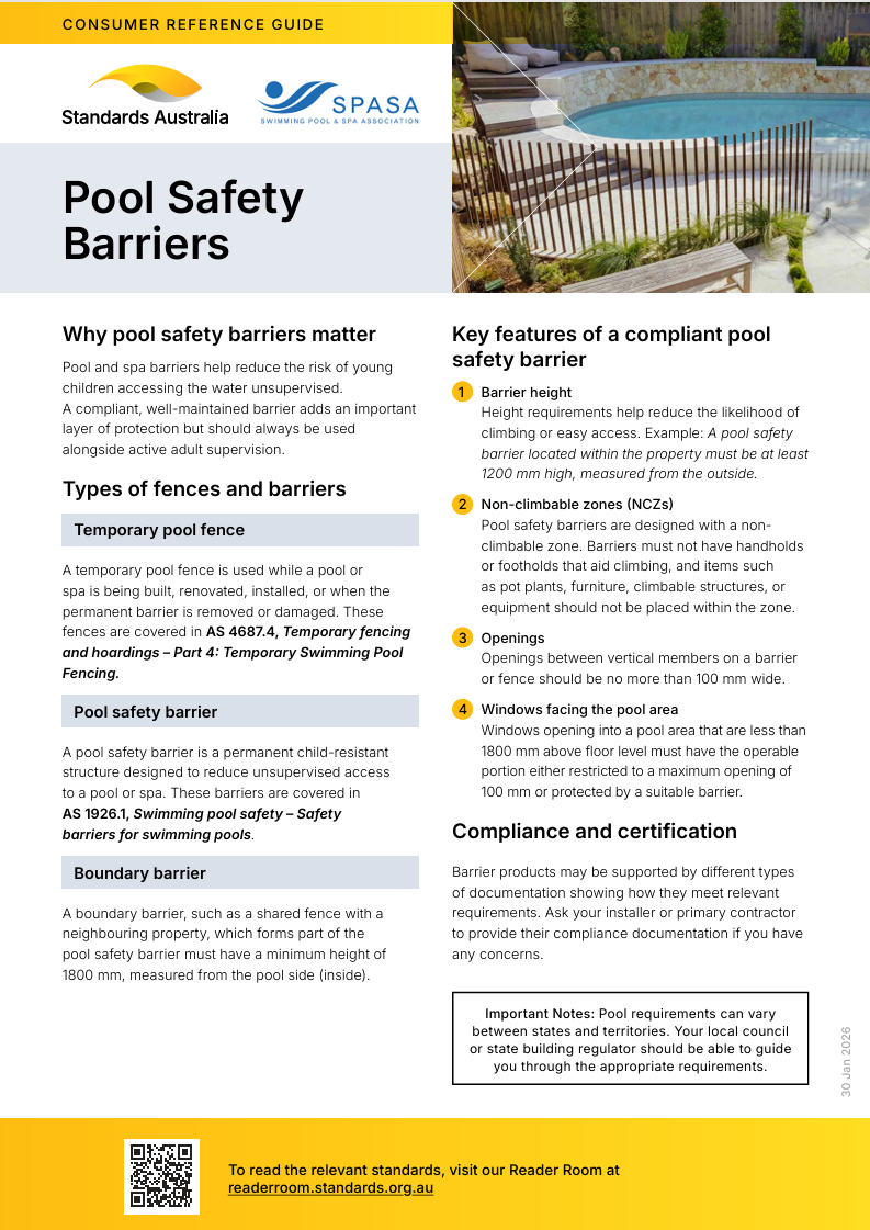 Consumer Reference Pool Safety Barriers