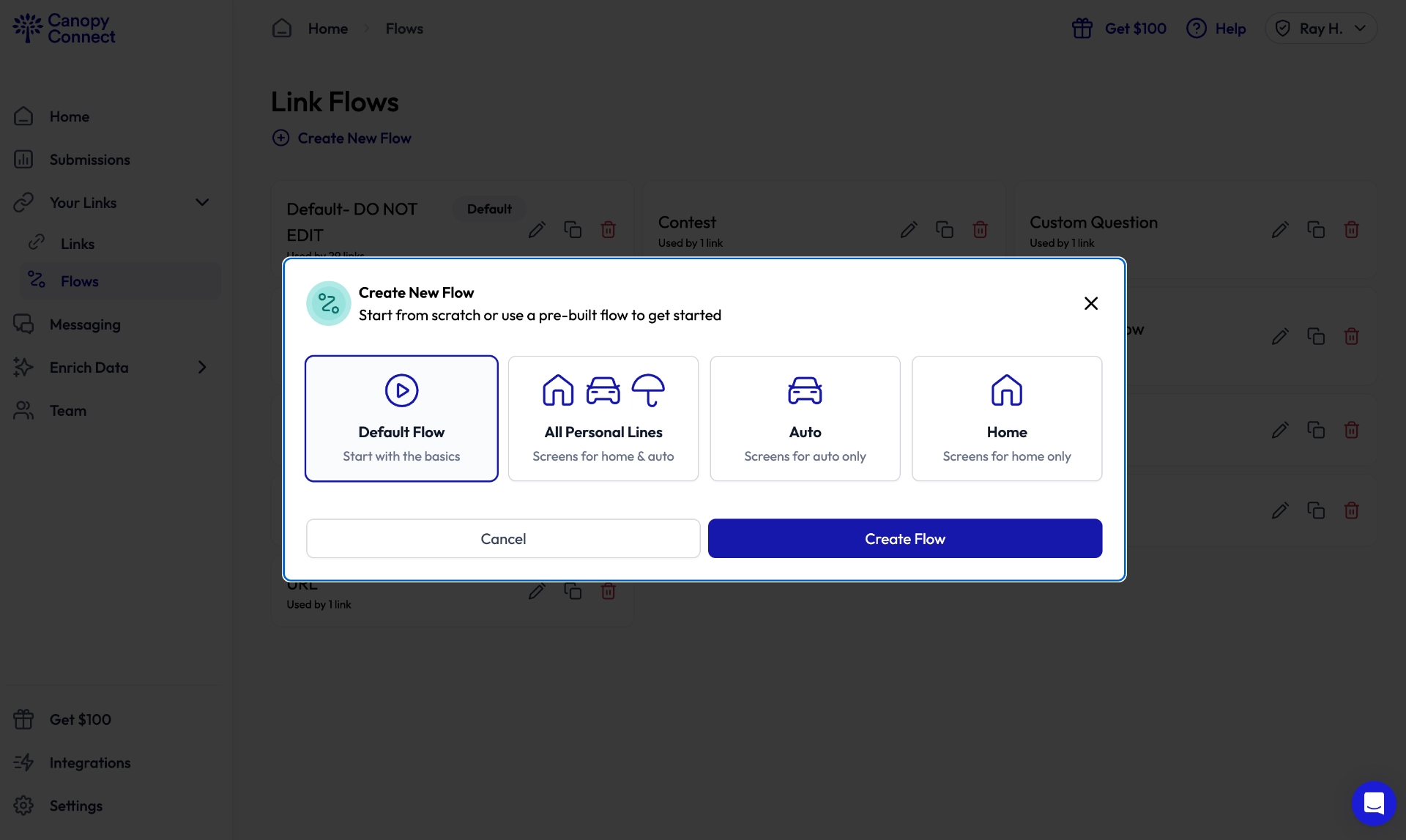 Building forms in Canopy Connect just got an upgrade. With new pre-built flows, you can launch intake forms in minutes using guided templates designed around insurance best practices. Whether you’re focused on auto, home, or personal lines, these flows provide a solid framework you can easily tailor to your agency’s process. They’re built for speed, clarity, and consistency—helping your team capture the right data, streamline client intake, and integrate smoothly with your existing workflows.