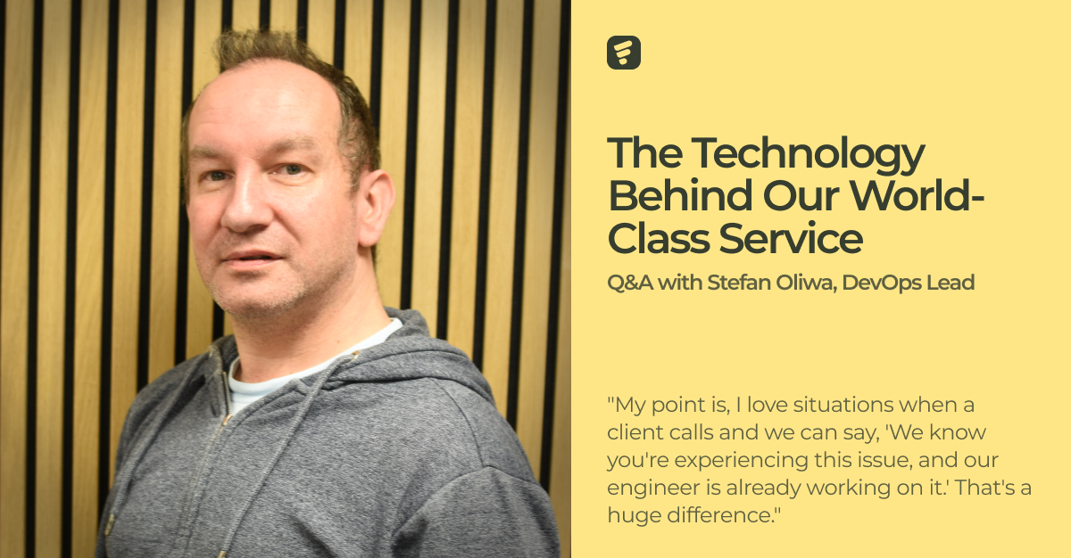 Man against a panelled wall and a quote that says interview with Stefan Oliwa