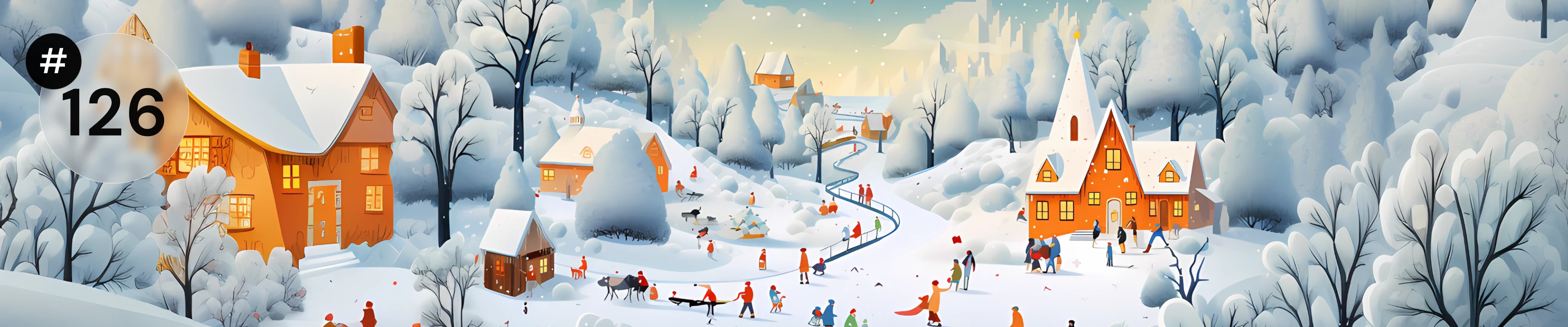 Illustration of winter landscape