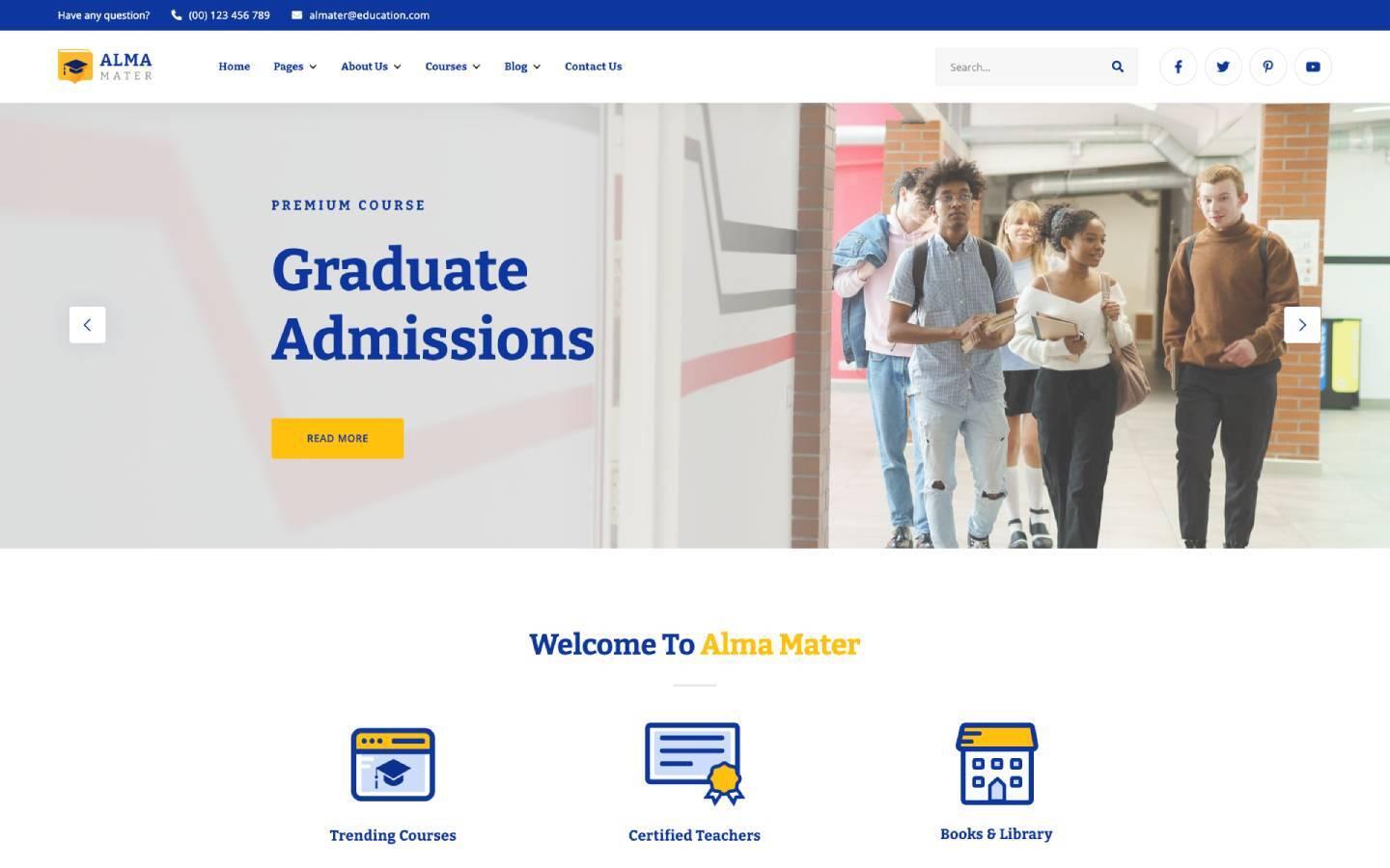 Alma Mater 128 - Education and Learning Website Template