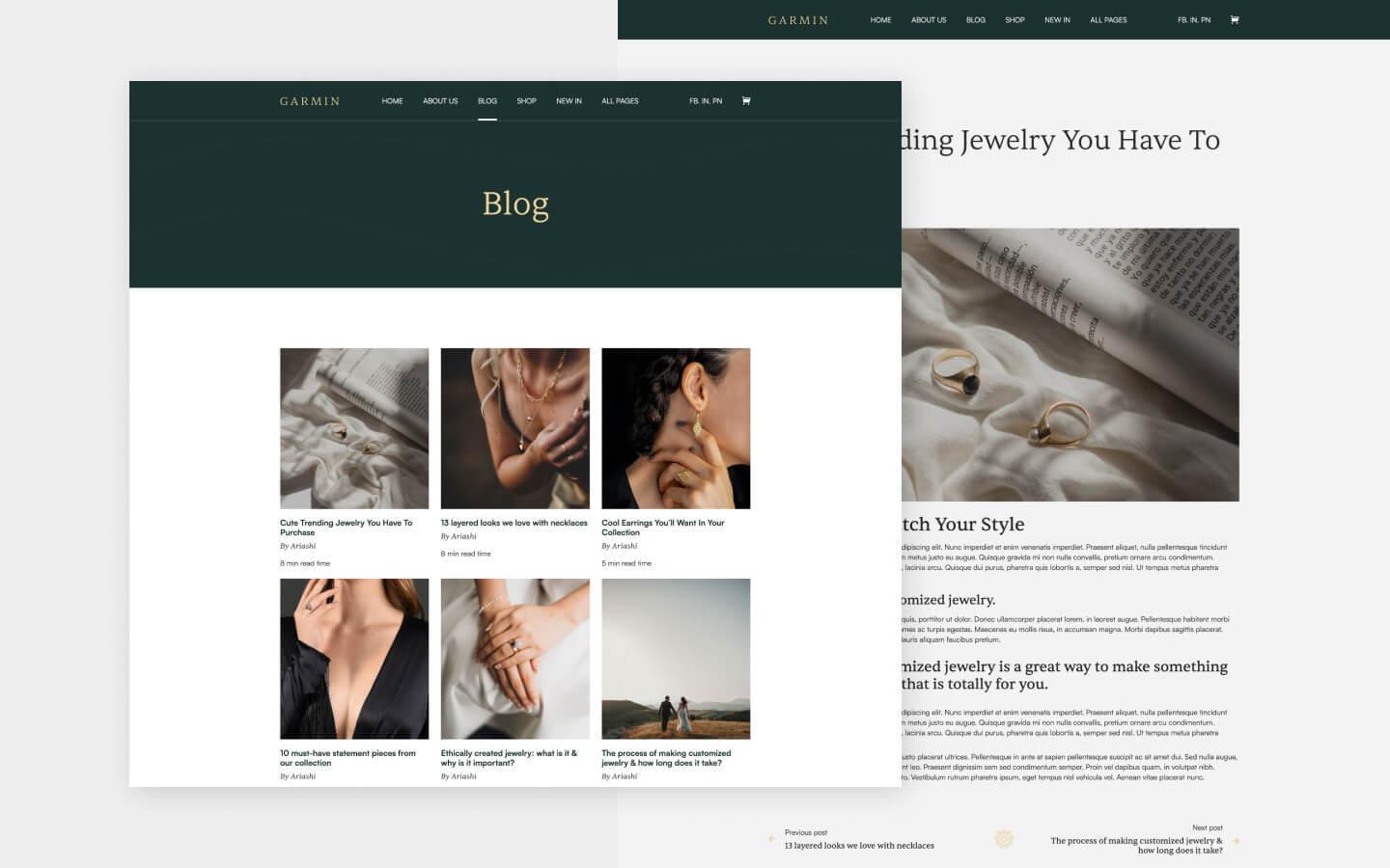 Garmin 128 - Jewelry Website Template