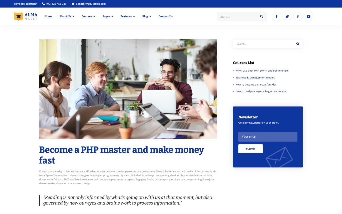 Alma Mater 128 - Education and Learning Website Template