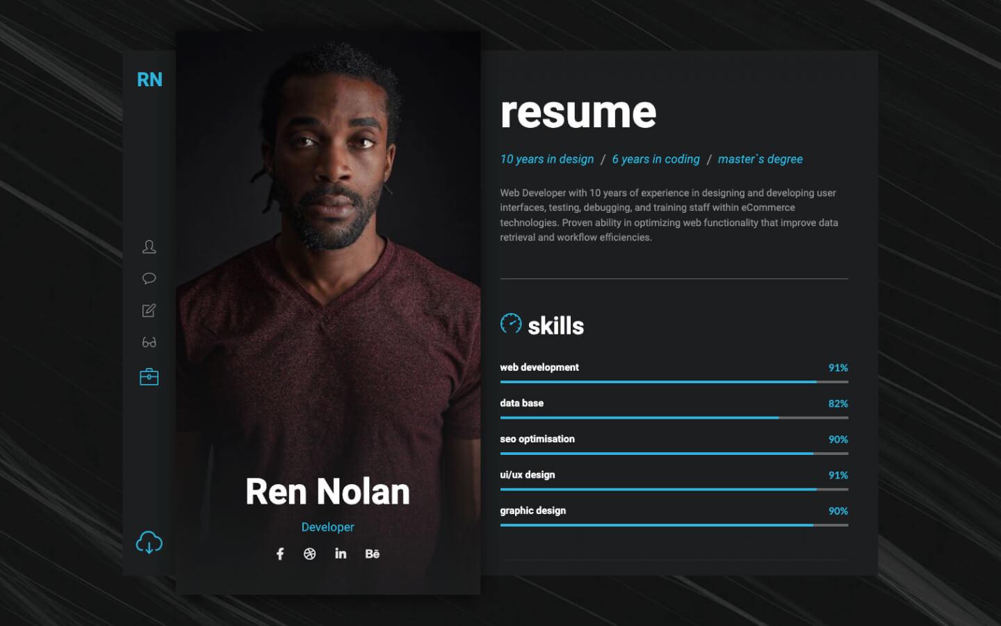 Renuvo 128 - Resume Website Template