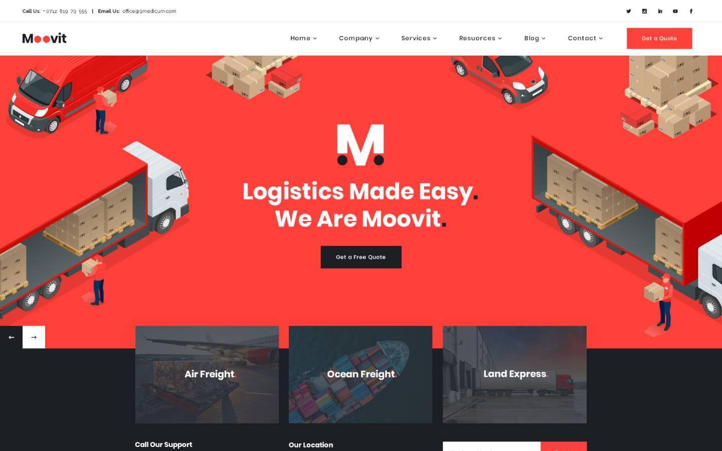 Moovit - Transportation Website Template