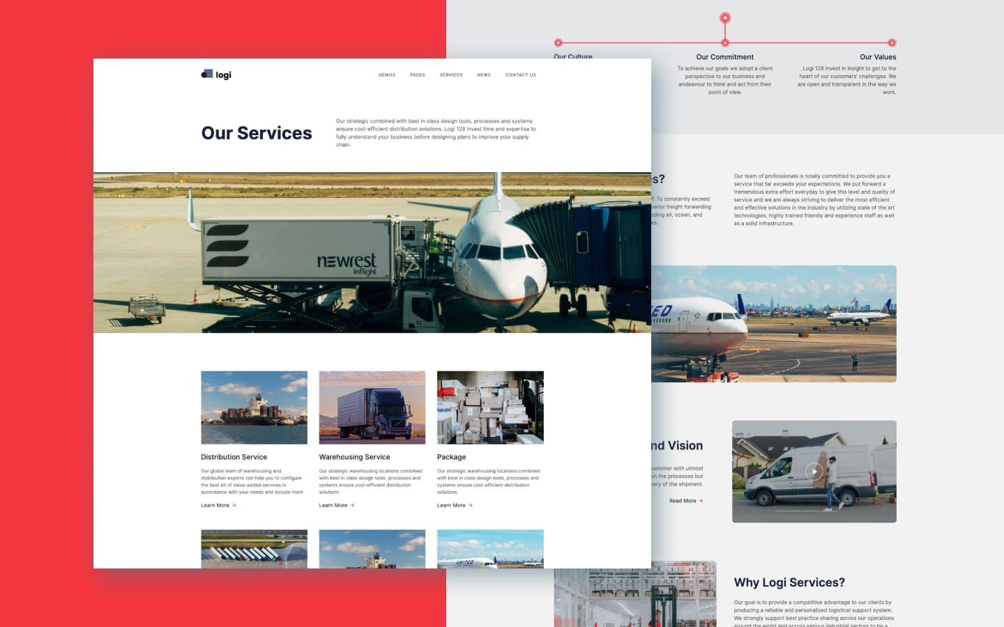Logi 128 - Transportion and Logistics Website Template