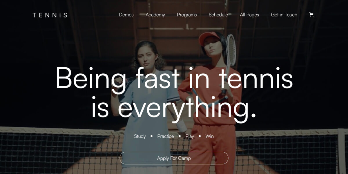 Tennis 128 Banner with Video on the Background