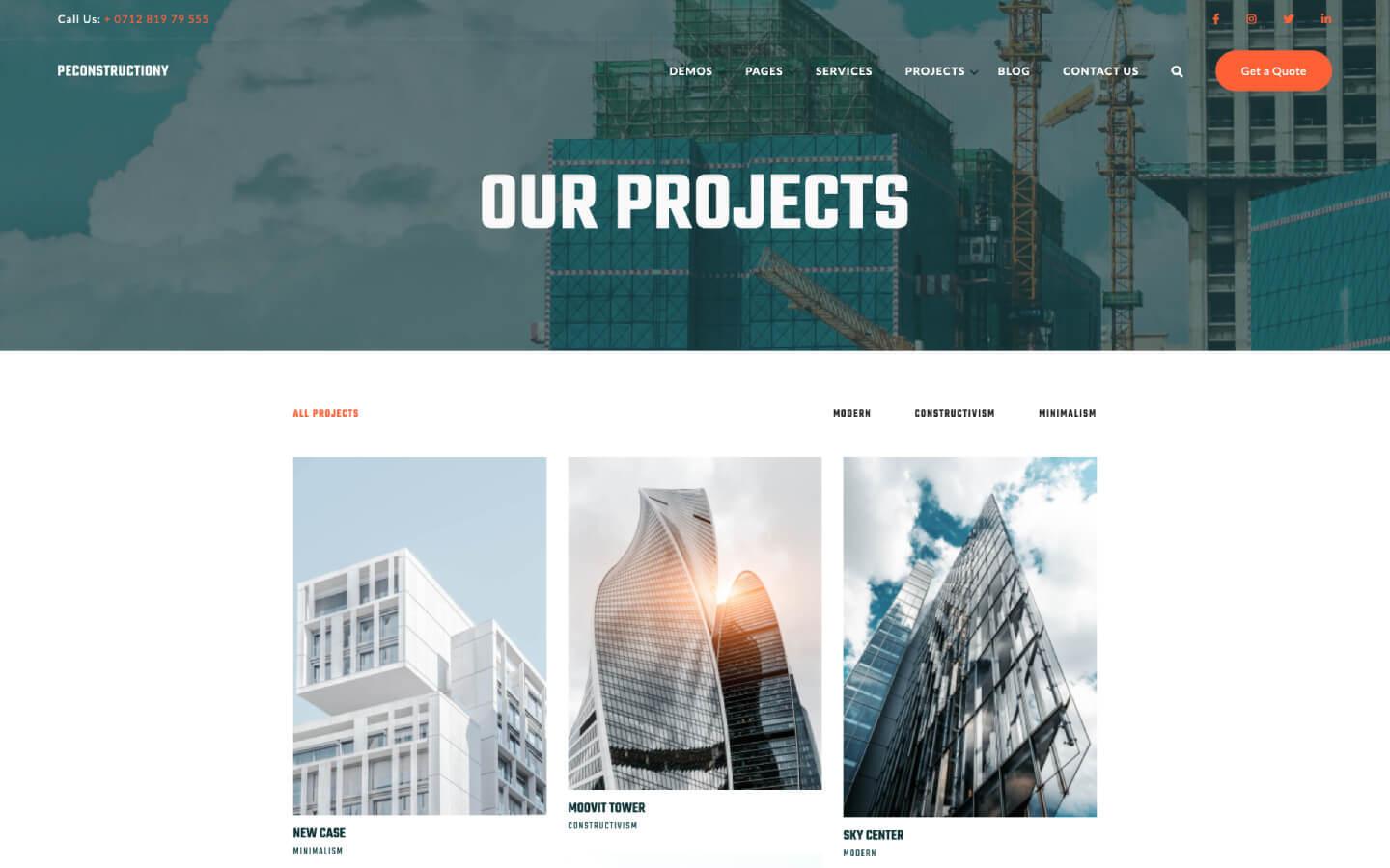 Peconstructiony - Construction and Industry Website Template