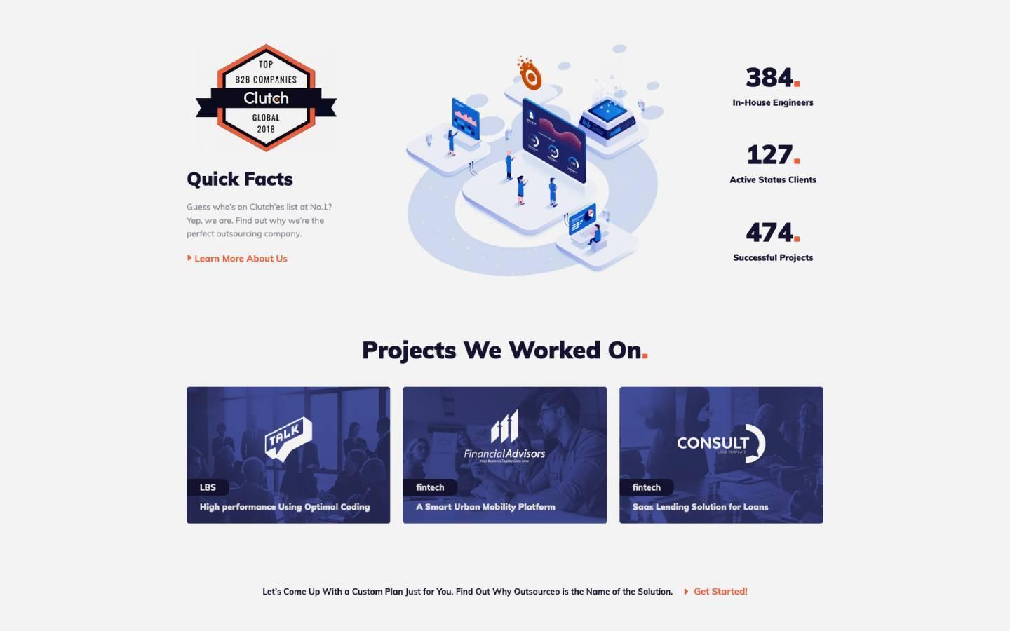 Outsourceo 128 - IT company Website Template