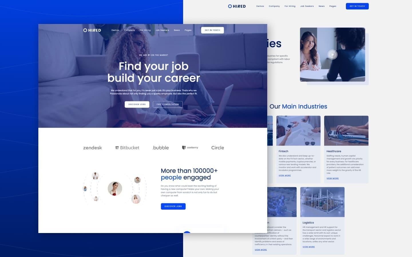 Hired 128 - HR and Recruiting Website Template