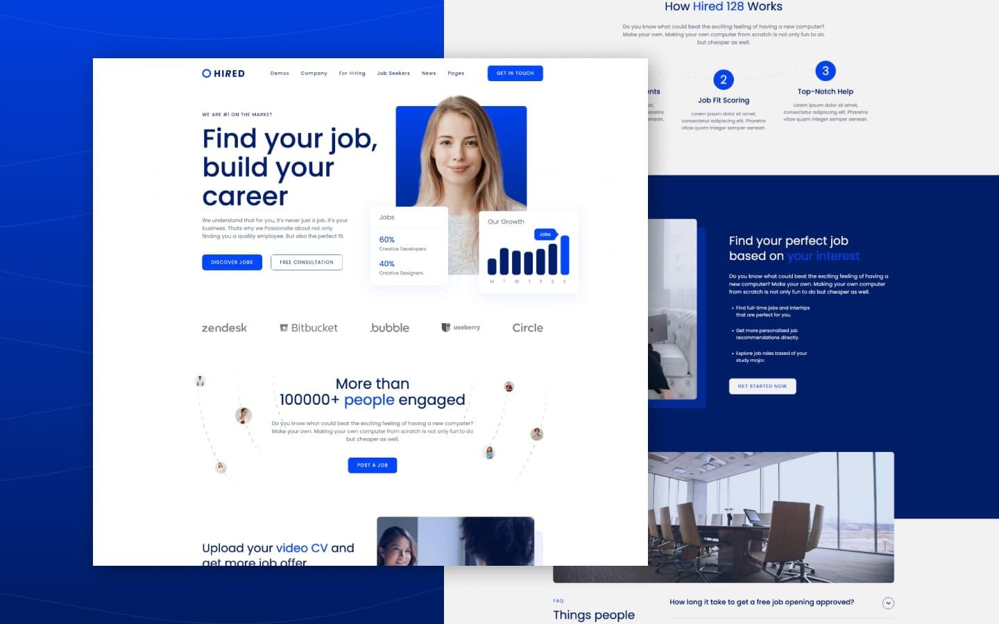 Hired 128 - HR and Recruiting Website Template
