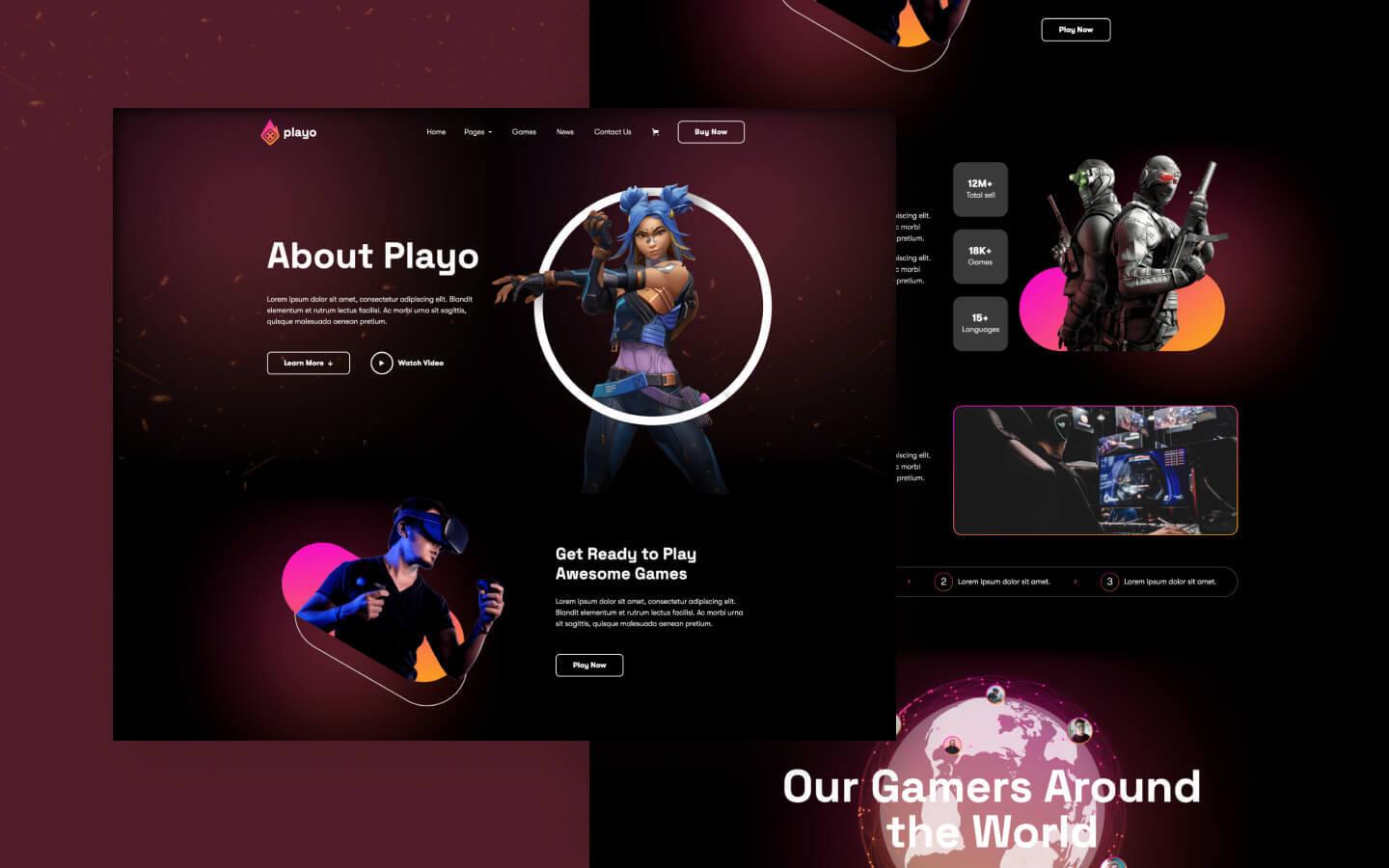 Playo 128 - Game Website Template