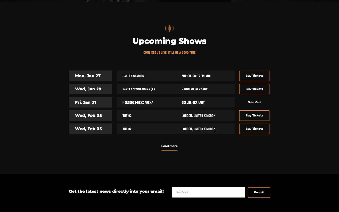 Noize 128 - Music Website Template