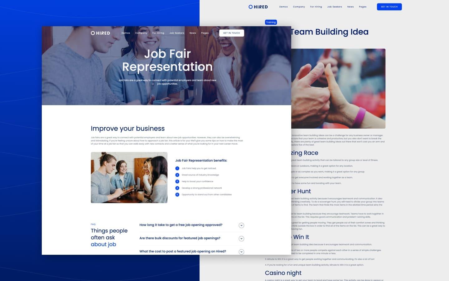 Hired 128 - HR and Recruiting Website Template