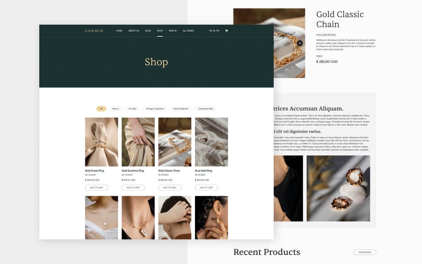 Garmin 128 - Jewelry Website Template